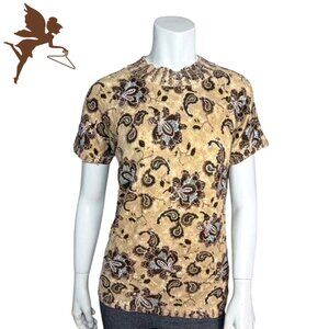 ESCADA Short Sleeve Floral Short Sleeve Cashmere Blend Sweater